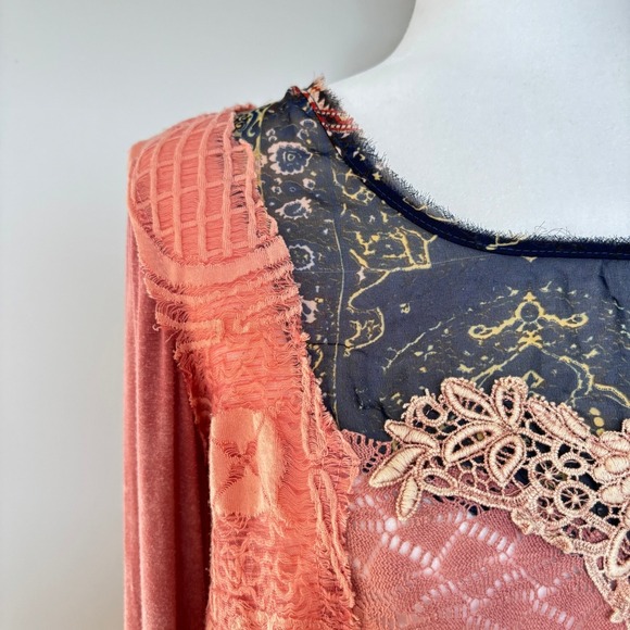 Gimmicks by BKE Size Small Tunic Oversized Long Sleeve Hippie Boho Semi Sheer - Picture 2 of 12